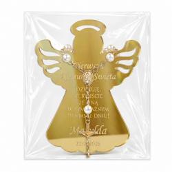 Zestaw Komunia Święta magnes aniołek złote...
