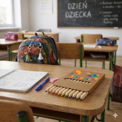 Drewniane kredki w ekologicznym pudełku Dzień...