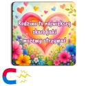 Kolorowy magnes na Dzień Rodziny prezent dla rodziców dzieci przedszkole szkoła pamiątka rodzinna dekoracja magnes z sentencją