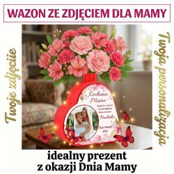 Wazon serce ze zdjęciem prezent na Dzień Mamy...