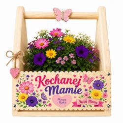 Drewniana skrzynka na kwiaty dla mamy prezent...