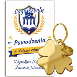 Brelok koniczynka na szczęście z bilecikiem...