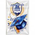 Zestaw z logo szkoły brelok czapka absolwenta z bilecikiem zakończenie klasy szkoły