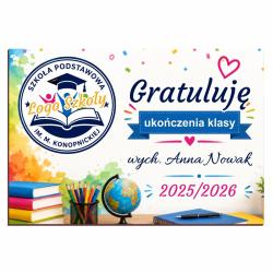 Magnes z Logo Szkoły Gratuluję Ukończenia Klasy...