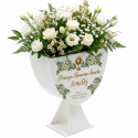 Flowerbox komunijny kielich personalizowany z imieniem prezent Pierwsza Komunia Święta pudełko na żywe kwiaty