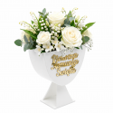 Flowerbox Komunia Święta pudełko na kwiaty złoty kielich IHS prezent komunijny dekoracja do żywych kwiatów