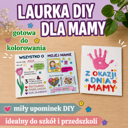 Laurka kolorowanka na Dzień Mamy do wypełnienia...