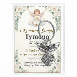 Brelok aniołek podziękowanie dla gości Komunia...