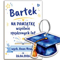Zestaw z Imieniem Ucznia Brelok Czapka...