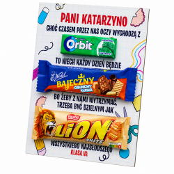 Tabliczka na słodycze z dedykacją dla...