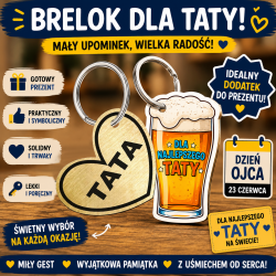 Brelok dla Taty z nadrukiem prezent na Dzień...