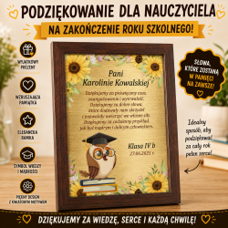 Dyplom Podziękowanie dla Nauczyciela Wychowawcy...