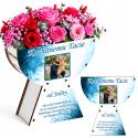Flowerbox ze zdjęciem dla Taty personalizowany box na kwiaty z nadrukiem prezent na Dzień Ojca od dziecka