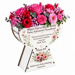 Flowerbox dla nauczyciela z dedykacją prezent...