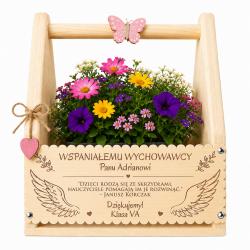 Flowerbox dla nauczyciela z grawerem prezent na...