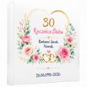 Album na Rocznicę Ślubu Personalizowany Prezent z Imionami Biały Album na Zdjęcia 40 Stron Ekoskóra