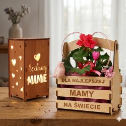 Zestaw dla mamy doniczka flowerbox nosidełko...