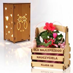 Doniczka i lampka prezent dla nauczyciela na...