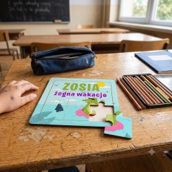 Puzzle z nadrukiem i imieniem Żegnajcie Wakacje...