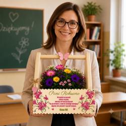 Flowerbox z nadrukiem dla nauczyciela prezent...