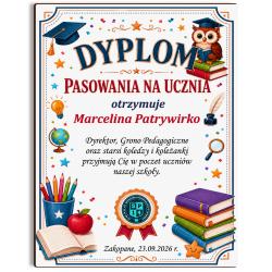 Dyplom z nadrukiem Pasowanie na Ucznia z...