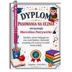Dyplom z nadrukiem Pasowanie na Ucznia z...