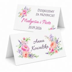 Winietki Ślubne z Nadrukiem Kwiatowe...