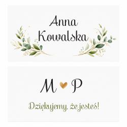 Winietki Ślubne z Motywem Zielonych Gałązek...