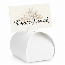 Winietki Ślubne Beżowe z Liśćmi Personalizowane...