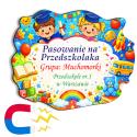 Magnes z nadrukiem Pasowanie na Przedszkolaka personalizowany z nazwą grupy prezent pamiątka do przedszkola