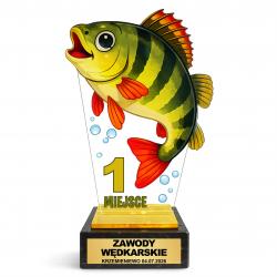 Statuetka wędkarska pleksi marmurowa podstawa...