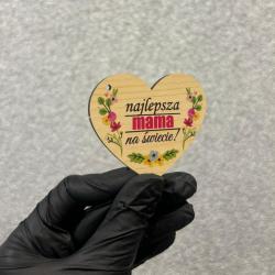 Drewniany brelok z nadrukiem Najlepsza Mama na...
