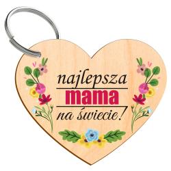 Drewniany brelok z nadrukiem Najlepsza Mama na...