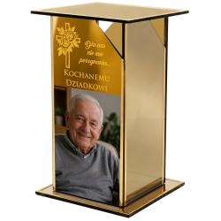 Znicz z grawerem i zdjęciem personalizowany dla...