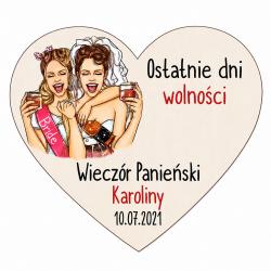Magnes na wieczór panieński z nadrukiem serce...