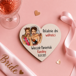 Magnes na wieczór panieński z nadrukiem serce...