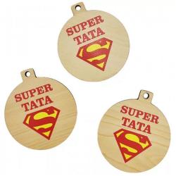 Medal Super Tata na Dzień Ojca drewniany medal...