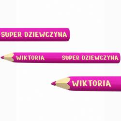 Drewniana kredka 30 cm z grawerem imienia na...