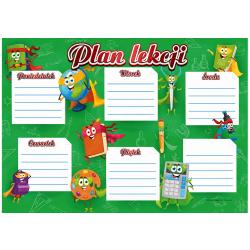 Plan lekcji dla dzieci szkolny kolorowy...