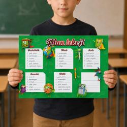 Plan lekcji dla dzieci szkolny kolorowy...