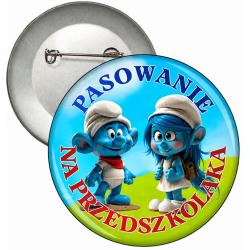 Przypinka Pasowanie na Przedszkolaka Smerfy...
