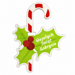 Zawieszka świąteczna na lizaka z imieniem...