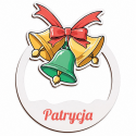 Zawieszka na choinkę dzwonki z imieniem personalizowana ozdoba świąteczna na Boże Narodzenie