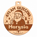 Drewniany medal Byłam grzeczna z imieniem dla dziewczynki prezent na Mikołajki i Święta