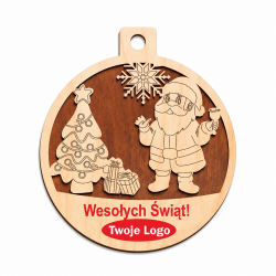 Bombka świąteczna Mikołaj z logo firmy...