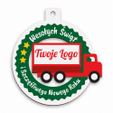Bombka świąteczna z logo firmy transportowej kolorowa