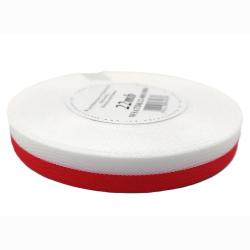 Wstążka satynowa biało-czerwona, 12mm/22mb