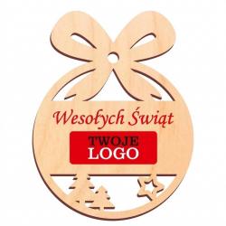Ażurowa bombka świąteczna z logo firmy i...
