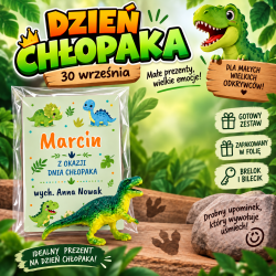 Bilecik z imieniem i dinozaurem na Dzień...