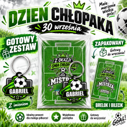 Brelok piłkarski z imieniem i bilecikiem na...